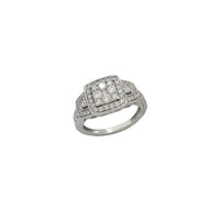 Diamond Milgrain Pave Engagement Ring (14K)