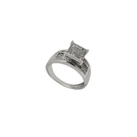 Diamond Micro-Pave Square-Setting Engagement Ring (14K)