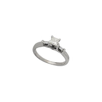 Diamond Baguette & Princess-cut Solitaire Engagement Ring (14K)
