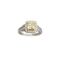 Yellow Diamond Pave Engagement Ring (14K)