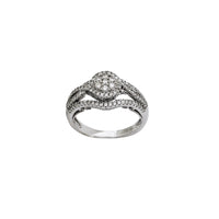 Diamond Halo Twist Pave Engagement Ring (14K)
