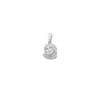 Textured Mini Jesus Head Pendant (Silver)