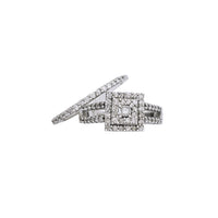 Diamond Pave Square Setting Engagement Ring (14K)