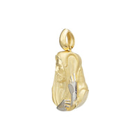 Glossy-Matte Textured Jesus w/ Staff Pendant (14K)