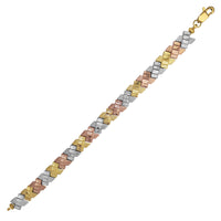 Tricolor Criss-Cross Fancy Lady Bracelet (14K).