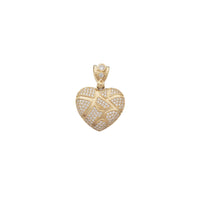 Zirconia Love Heart w/ Veins Pendant (14K)