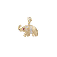 Zirconia Red-Eyes Elephant Pendant (14K)