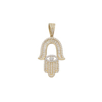 Zirconia Hamsa Hand Pendant (14K)