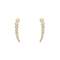 Zirconia Round Graduated Stud Earrings (14K)