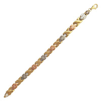 Zirconia Tricolor XOXO Fancy Bracelet (14K)