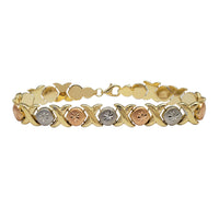Zirconia Tricolor XOXO Fancy Bracelet (14K)