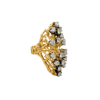 Diamond Cluster Nugget Long-Finger Ring (14K)