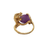 Purple Jade Dragon Ring (14K)