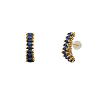 Sapphire Marquise Fan Stud Earrings (14K)