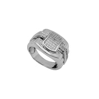 Iced-Out Buckler Ring (Silver)