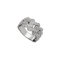 Iced-Out Baguette Cuban Ring (Silver)