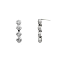 Diamond Bezel Hanging Stud Earrings (14K)