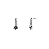 Diamond Flower Dangling Stud Earrings (14K)