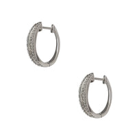 Diamond Baguettes & Round U-Shaped Hoops Earrings (14K)