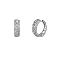 Diamond Cocktail & Honeycomb Textured Earrings (10K)