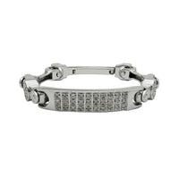 Diamond Beaded Motion ID Men's Bracelet (14K).