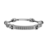 Zirconia Beaded Motion ID Men's Bracelet (10K).