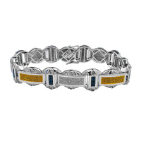 Diamond Multicolor-Link Men's Bracelet (10K).