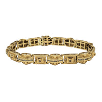 Diamond Bezel & Channel-Set Vintage Men's Bracelet (14K).