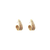 Diamond Two Row Stud Earrings (14K)