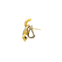 Diamond Twist Omega Back Earrings (18K)