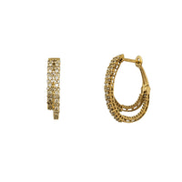 Diamond Double Oval Hoops Earrings (10K)