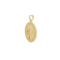 Solid Virgin Mary Round Pendant (14K)
