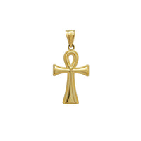 Glossy Milgrain Ankh Cross Pendant (14K)