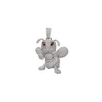 Iced-Out Boxing Bee Character Pendant (Silver)