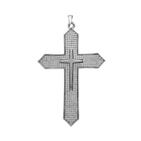 Zirconia Iced-Out Cross Pendant (Silver)