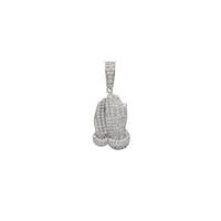 Zirconia Iced-Out Praying Hands Pendant (Silver)