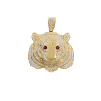 Zirconia Red-Eyed Tiger Pendant (14K)