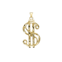 Sandblasted/Diamond-Cut Dollar Sign Pendant (14K)