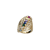 Zirconia Multicolor Semanario 7 Row Lady Ring (14K)