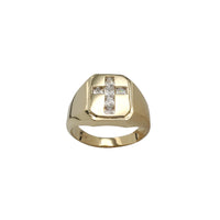 Zirconia Cross Men's Ring (14K)