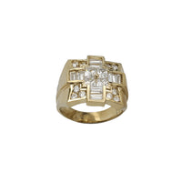 Iced-Out Baguettes & Round Men's Ring (14K)
