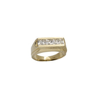 Zirconia Princess-cut Channel Set Men's Ring (14K)