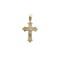 Two-Tone Crucifix Budded Cross Pendant (14K)