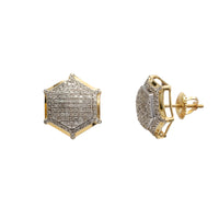 Diamond Iced-Out Hexagon Stud Earrings (10K)