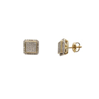 Diamond Iced-Out Square Stud Earrings (10K)