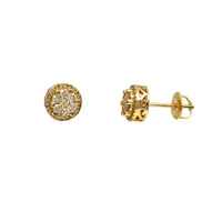 Diamond Cluster Round Stud Earrings (14K)