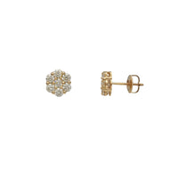 Diamond Honeycomb Stud Earrings (14K)