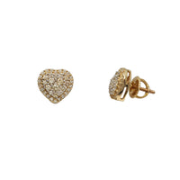 Diamond Heart Stud Earrings (14K)