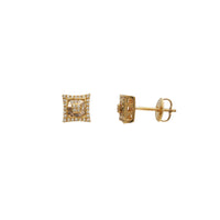Diamond Square Stud Earrings (14K)