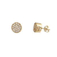 Zirconia Iced-Out Round Stud Earrings (14K)